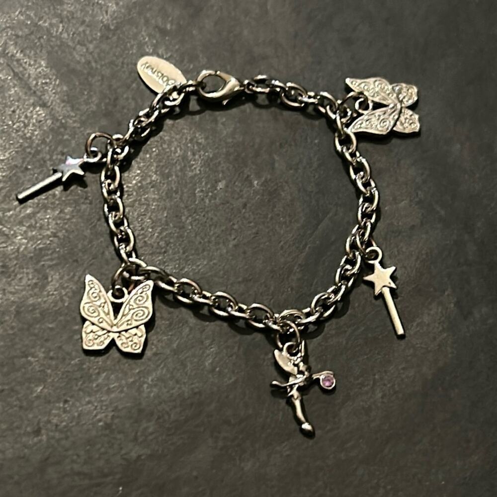 Disney women’s vintage dainty silver chainlink charm bracelet‎ one size